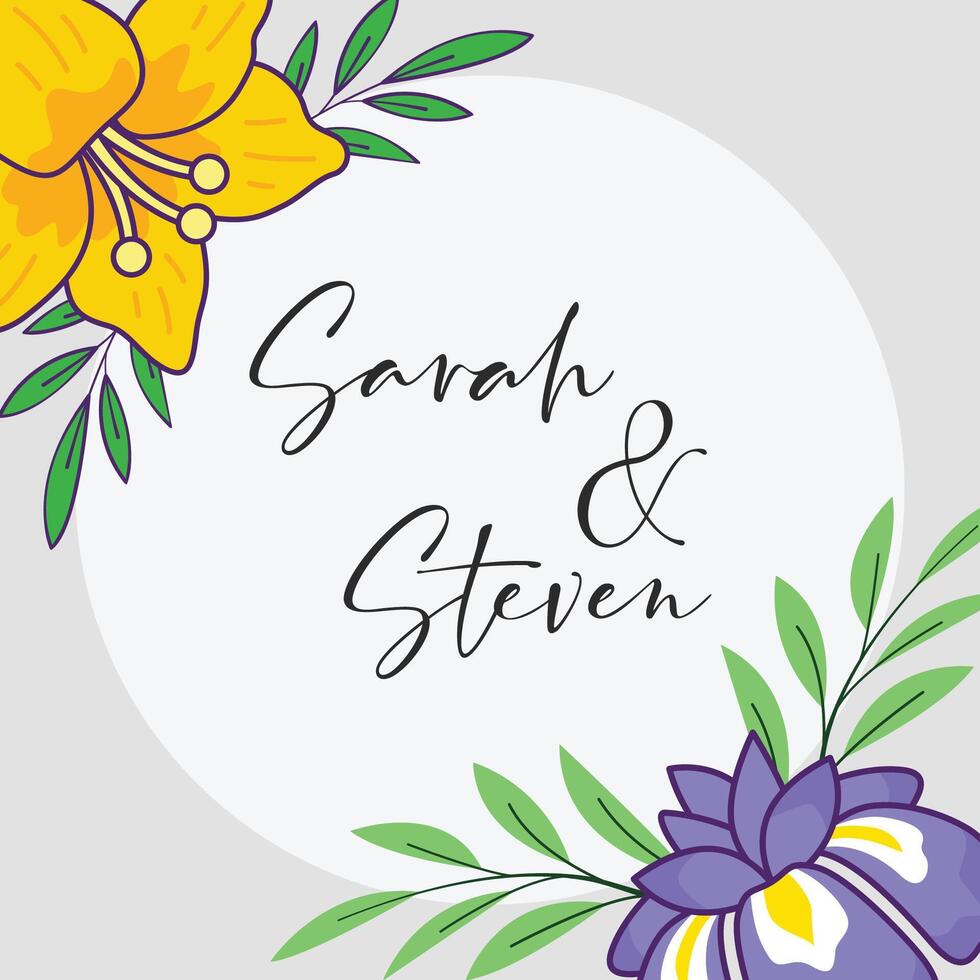 Element floral frame collection design vector