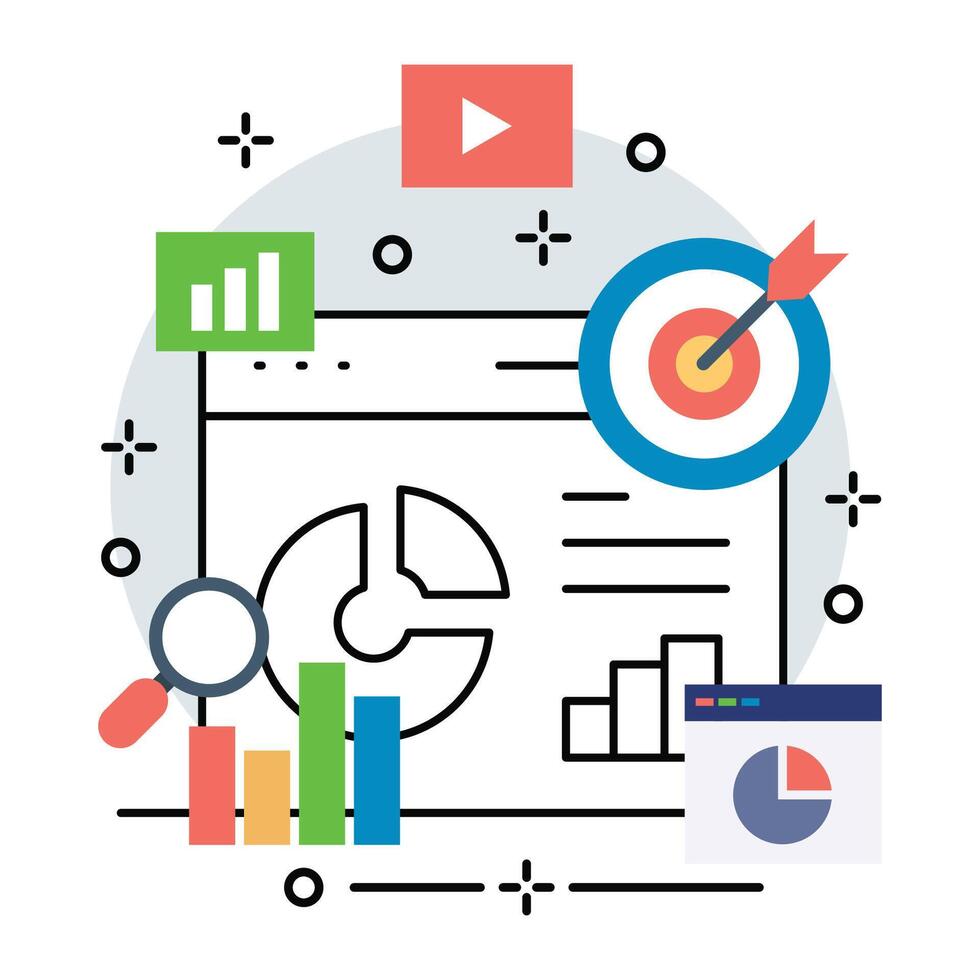 Illustration of web analyzing business. Vector design