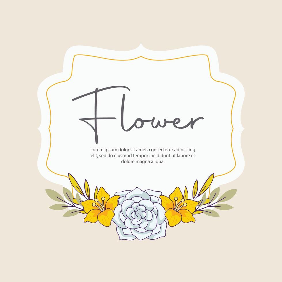 Flower frame background template design vector