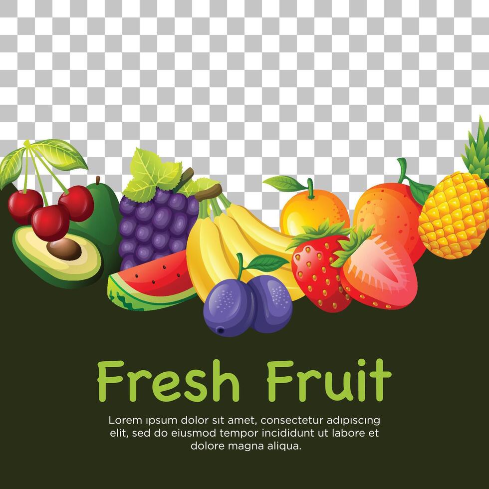 Fruit template social media post with photo vector