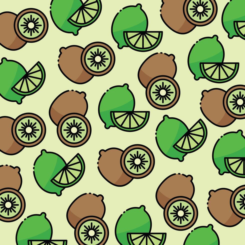 Lime and kiwi pattern design or background vector