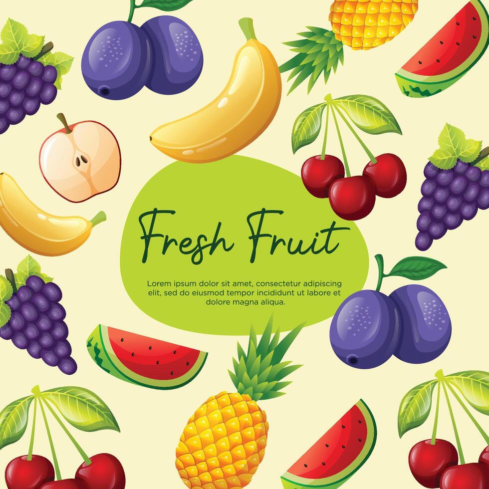 Fruit background in realistic style vector