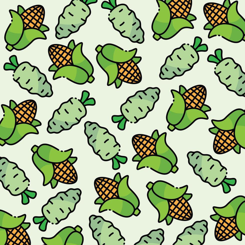 Corn and wasabi pattern design or background vector