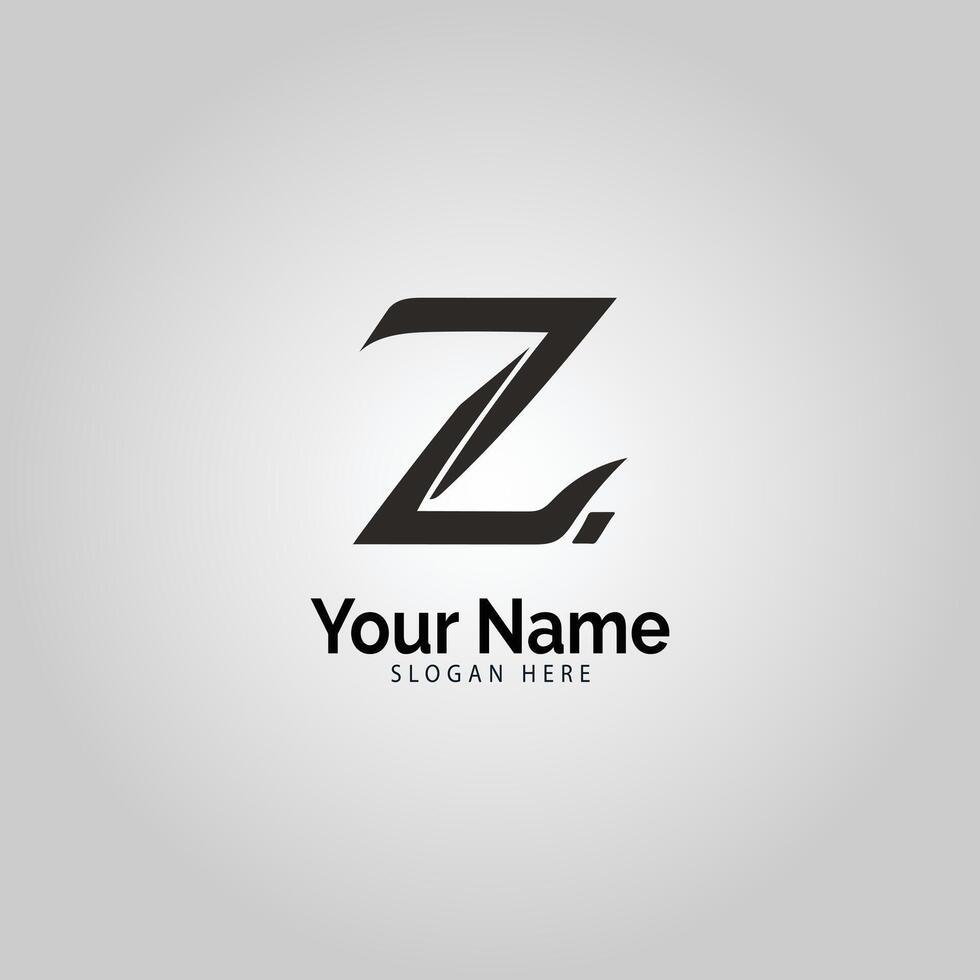 un limpiar y crujiente z letra logo en un blanco lona vector