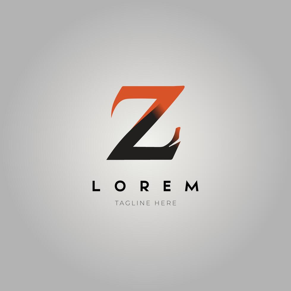 un limpiar y crujiente z letra logo en un blanco lona vector