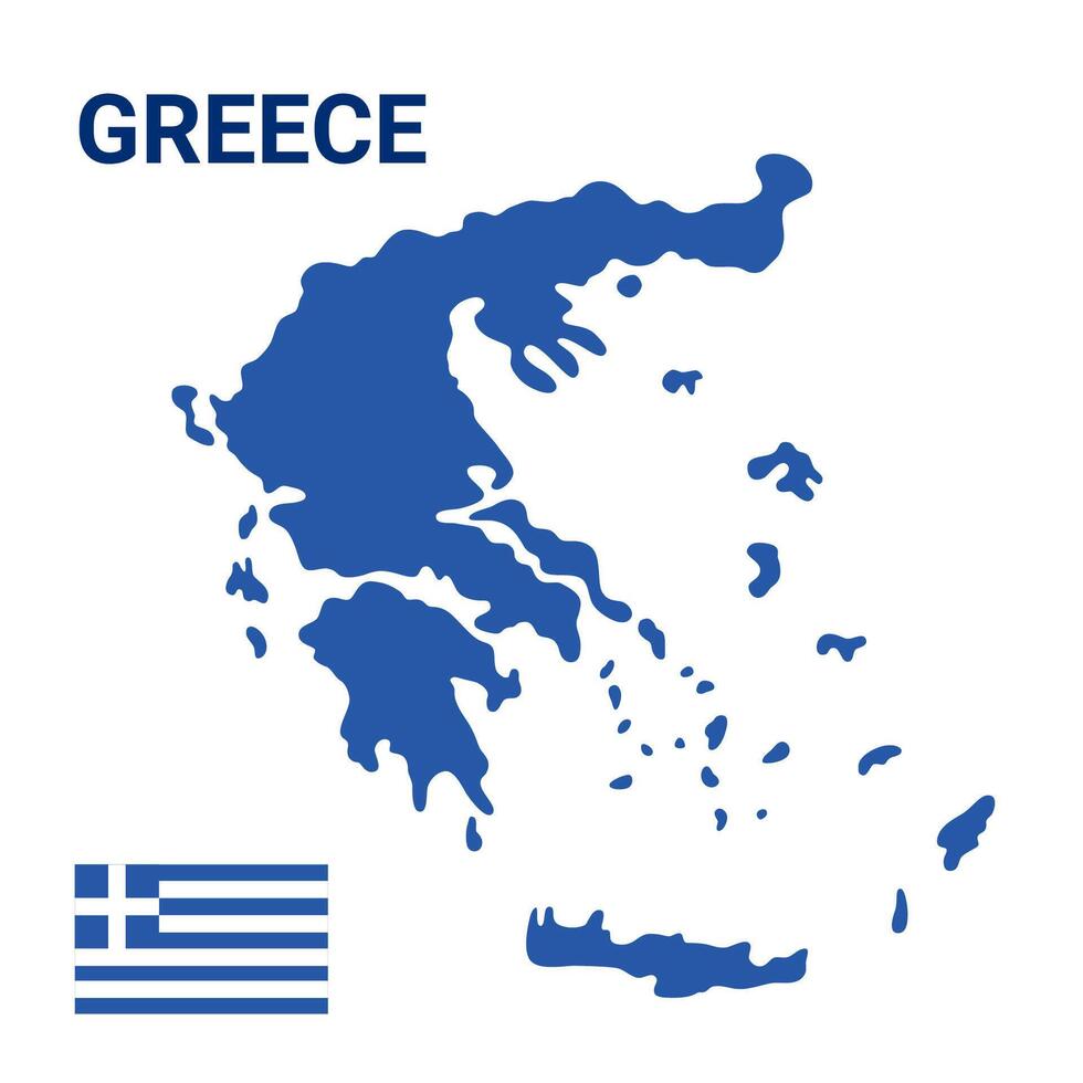 Background of Greece. Geographical territory of Greece and Greek flag. vector