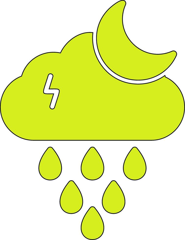 Night Rain Vector Icon