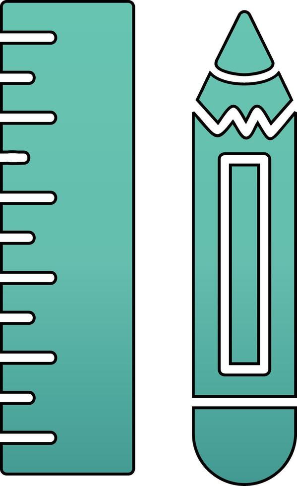 Pencil And Ruler Vector Icon