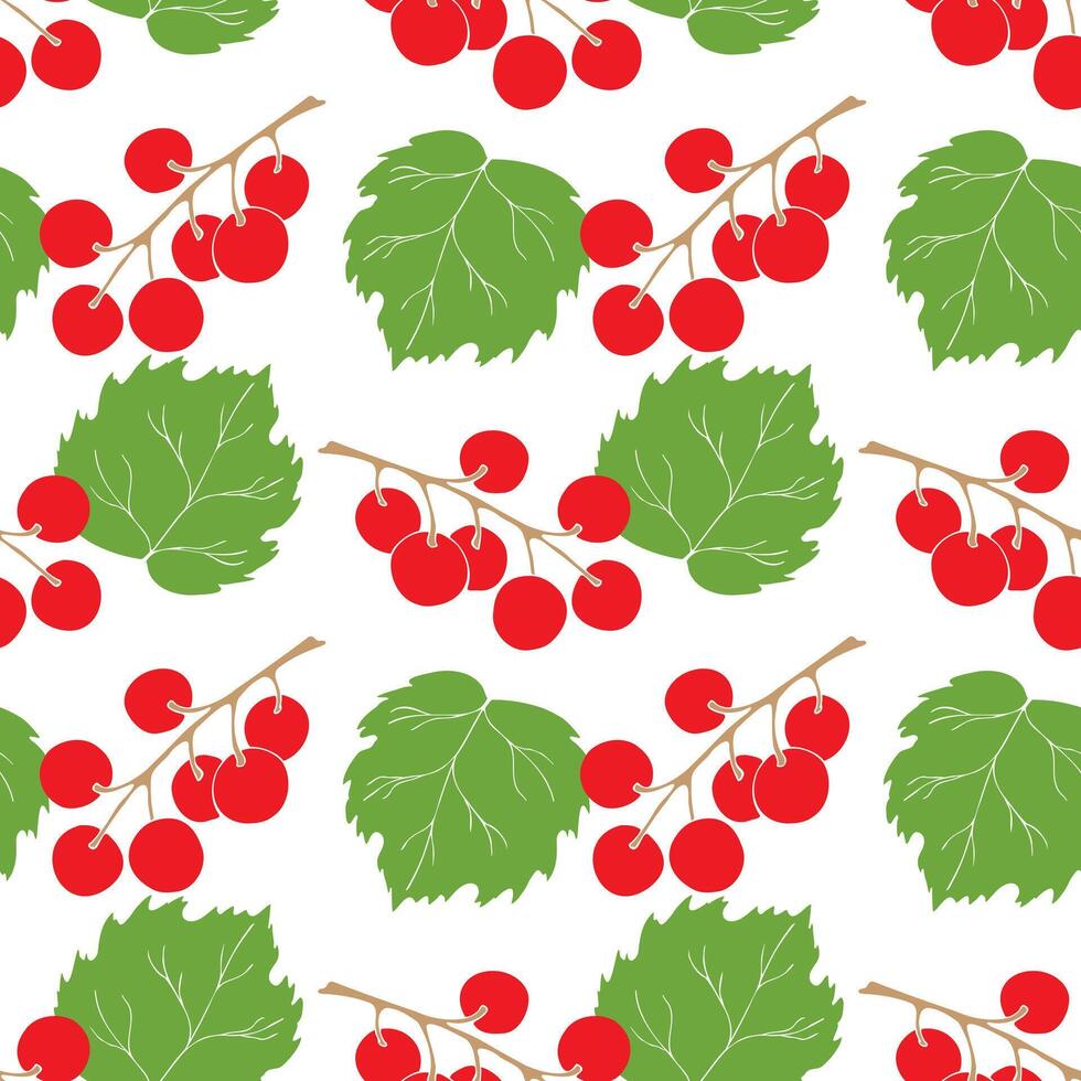 Red currant seamless pattern. Collection of berries. Vector illustration of berries for design menus, recipes and packages product.