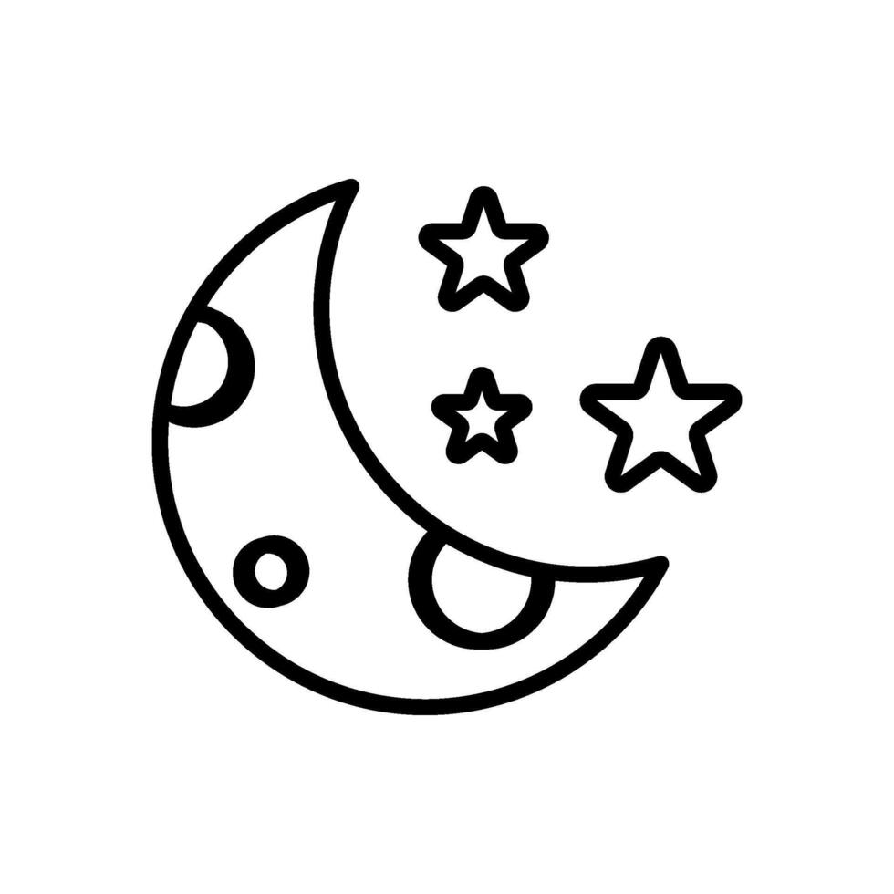 Luna icono vector en línea estilo