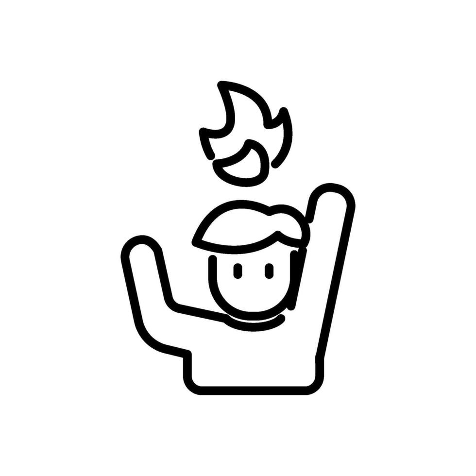excited icon vector in line style