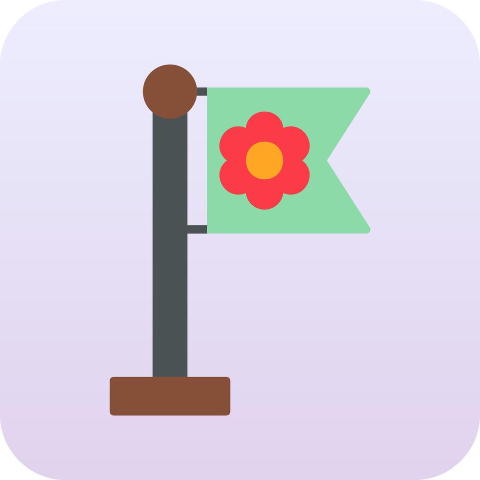 Sakura Flag Vector Icon