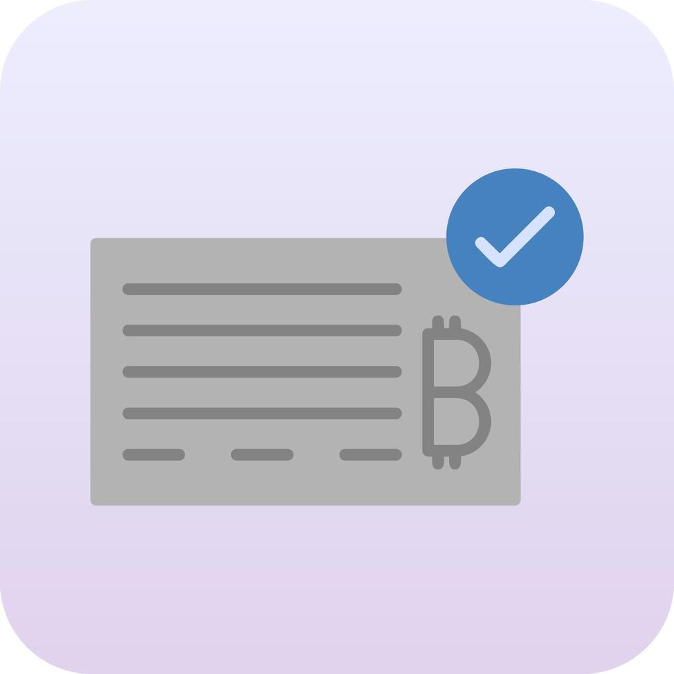 Bank Check Vector Icon