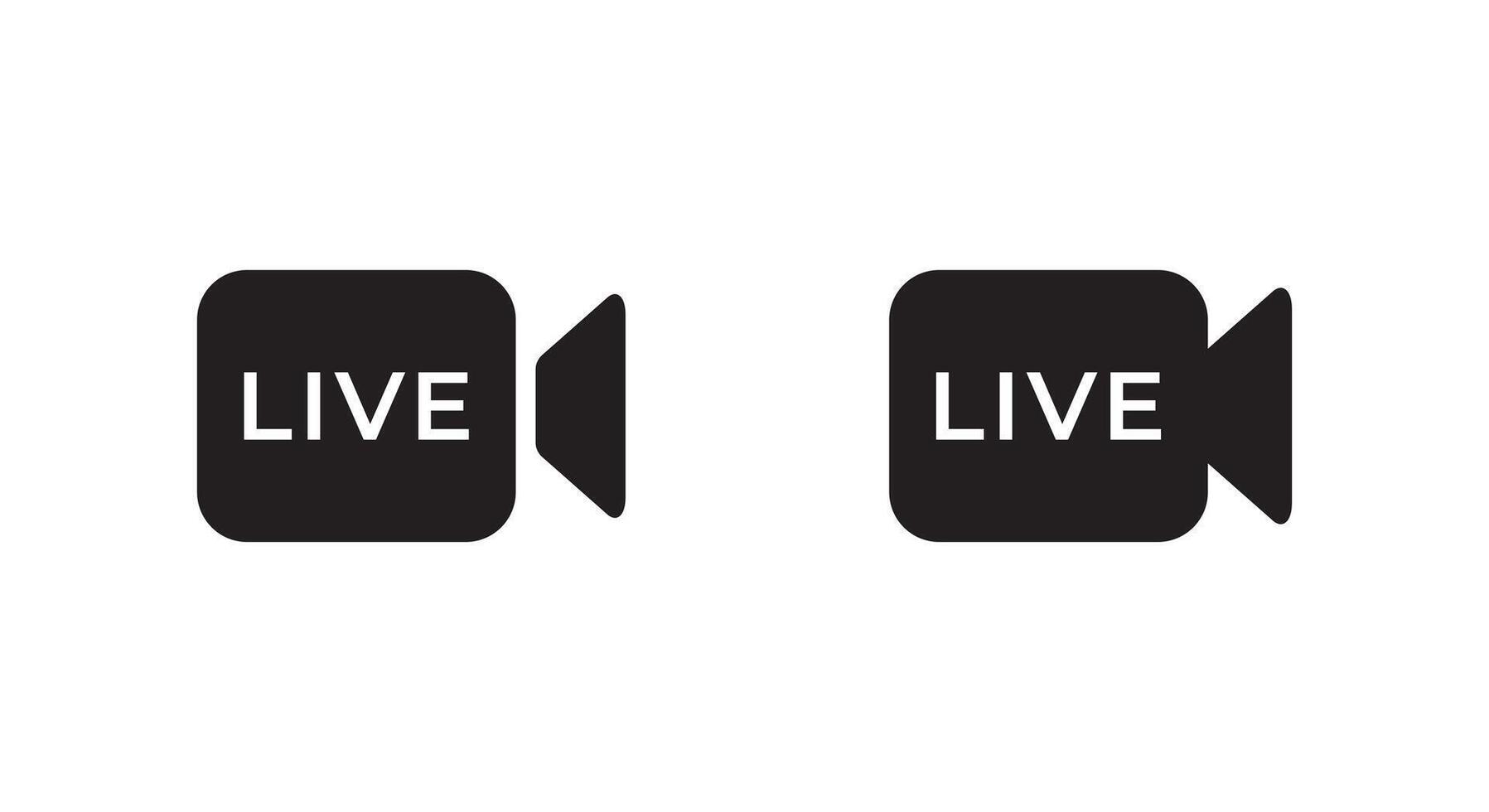 Live streaming video icon vector. Live broadcast camera sign symbol vector