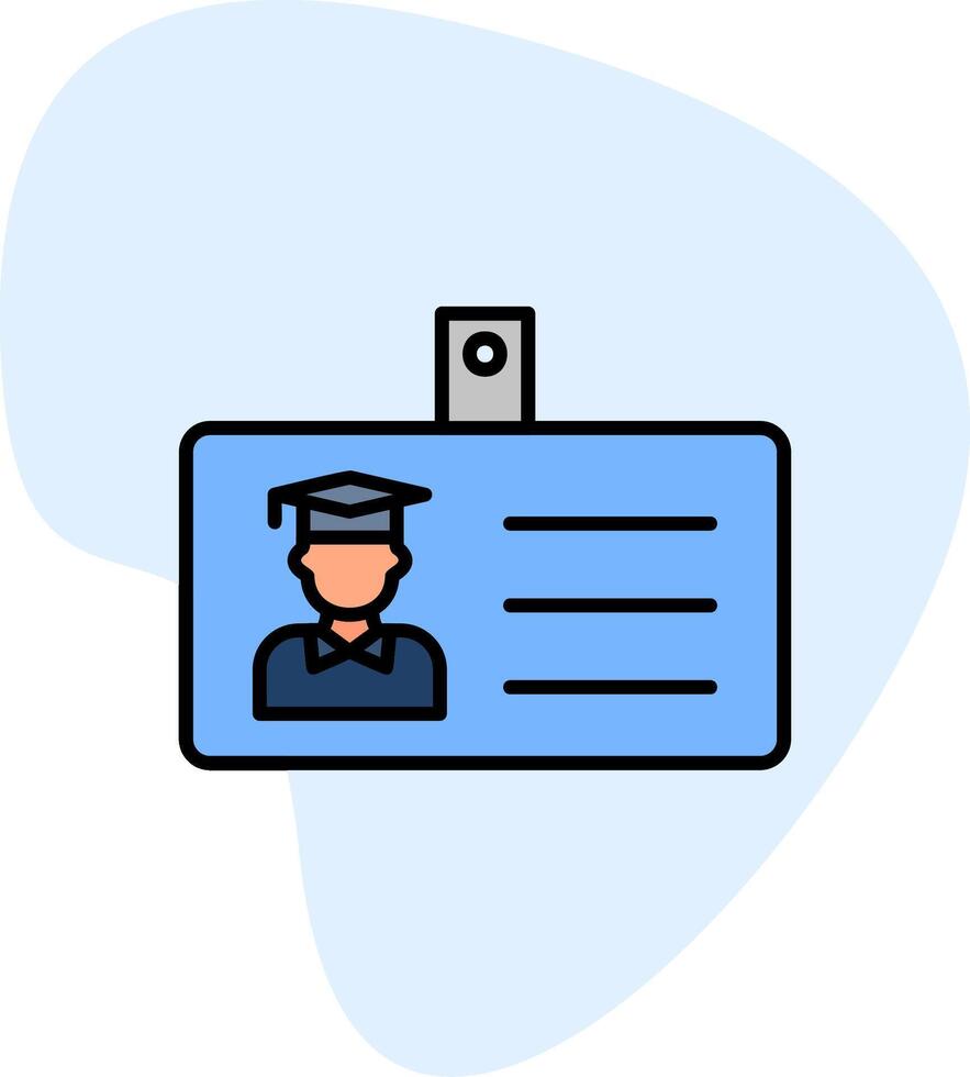 icono de vector de tarjeta de identificación de estudiante