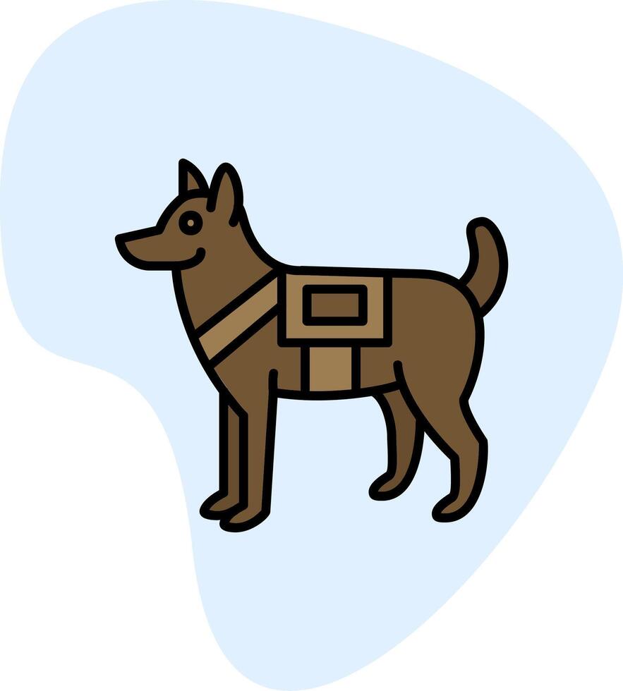 militar perro vector icono