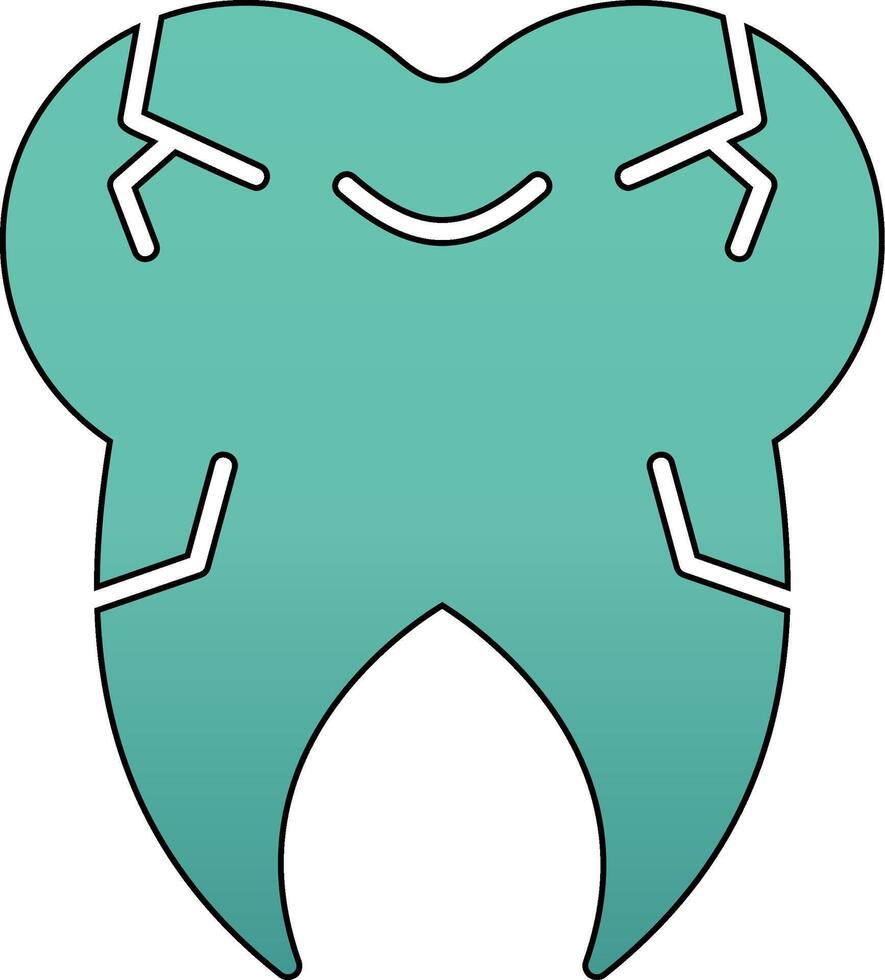 Cracked Tooth Vector Icon