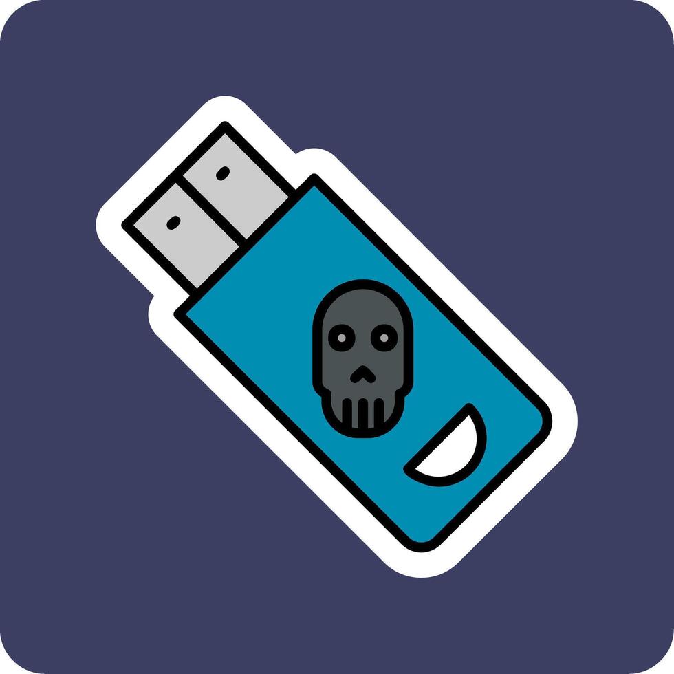 Infected Pendrive Vector Icon