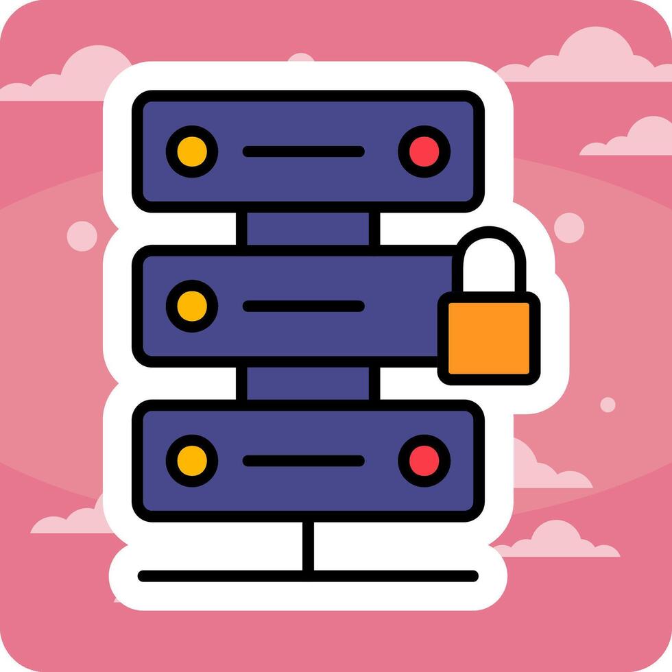 Lock Server Vector Icon