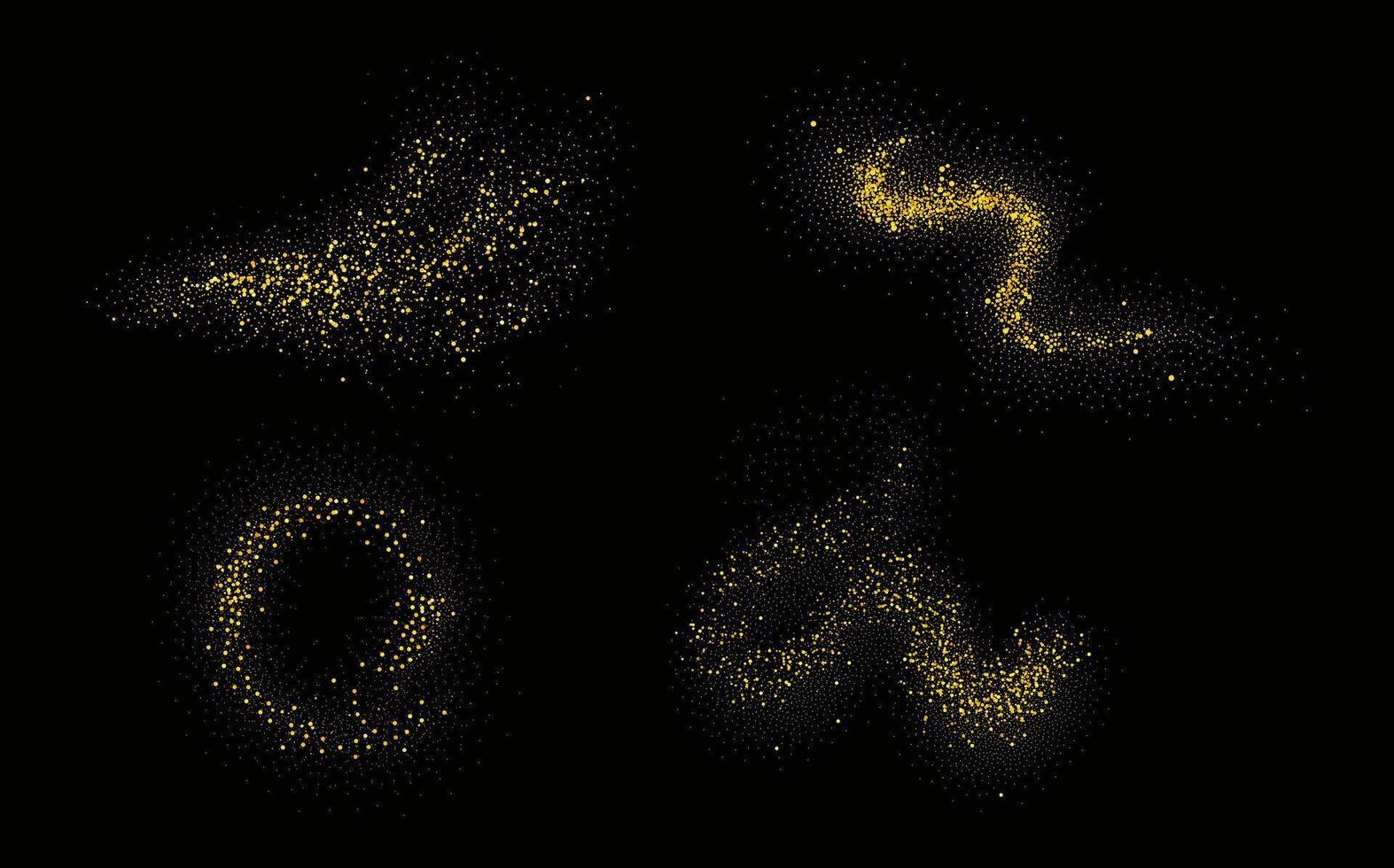 Gradient noise grain texture stains, black and white dotted spray shades, and sand dust spots. vector