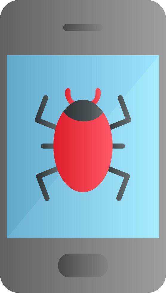 icono de vector de virus móvil