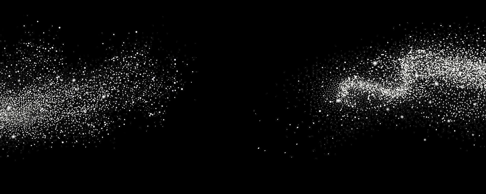 Gradient noise grain texture stains, black and white dotted spray shades, and sand dust spots. vector