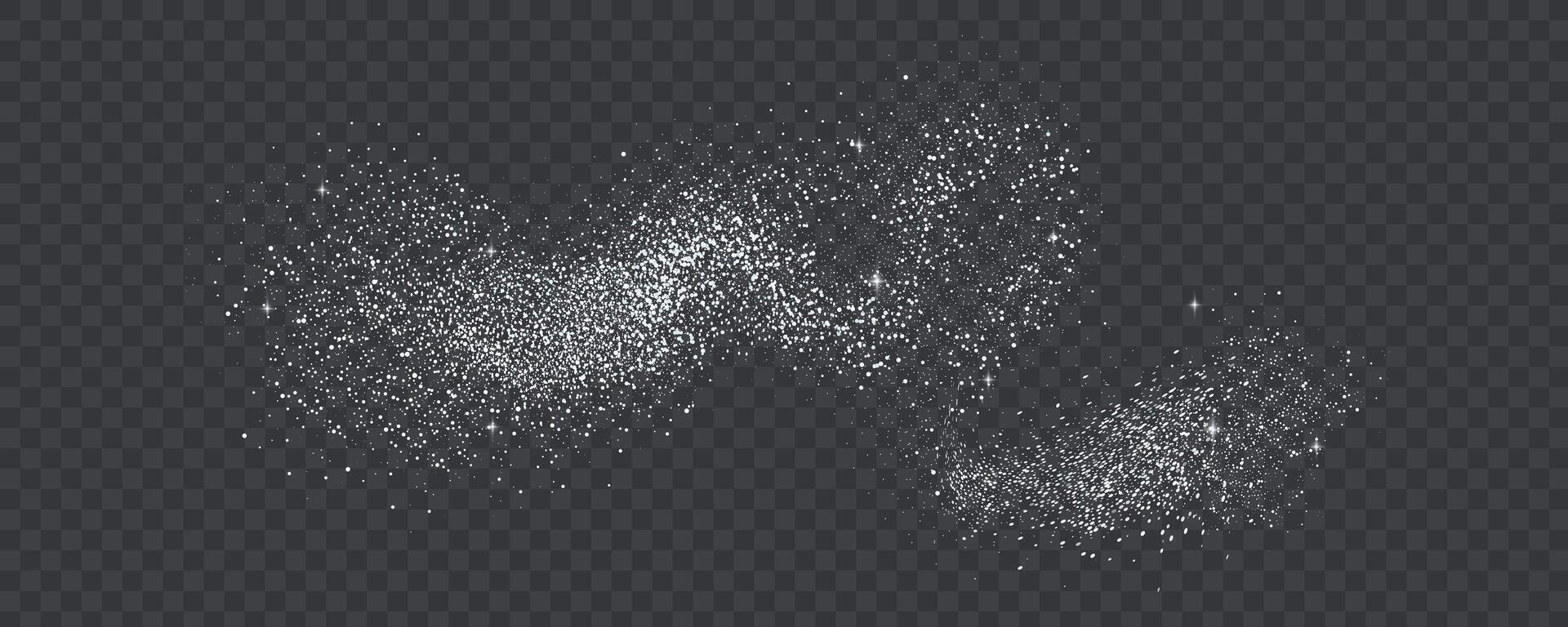 Gradient noise grain texture stains, black and white dotted spray shades, and sand dust spots. vector