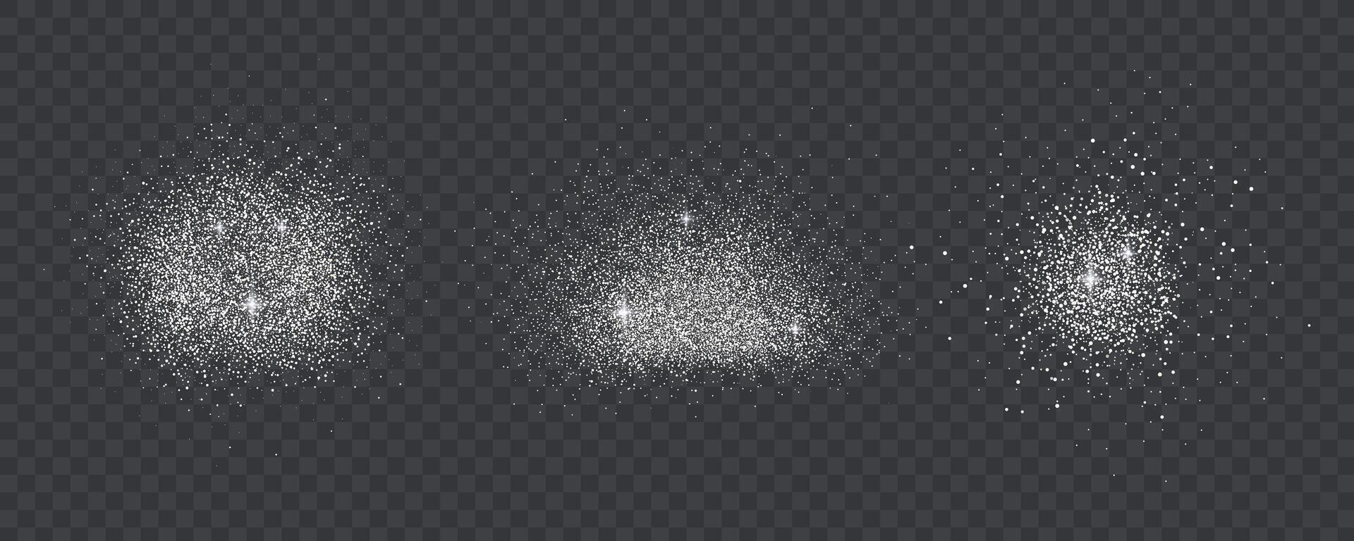 Gradient noise grain texture stains, black and white dotted spray shades, and sand dust spots. vector