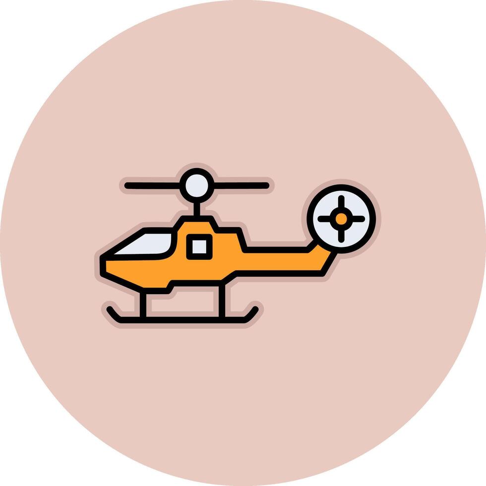 Fighter Helicopter Vector Icon