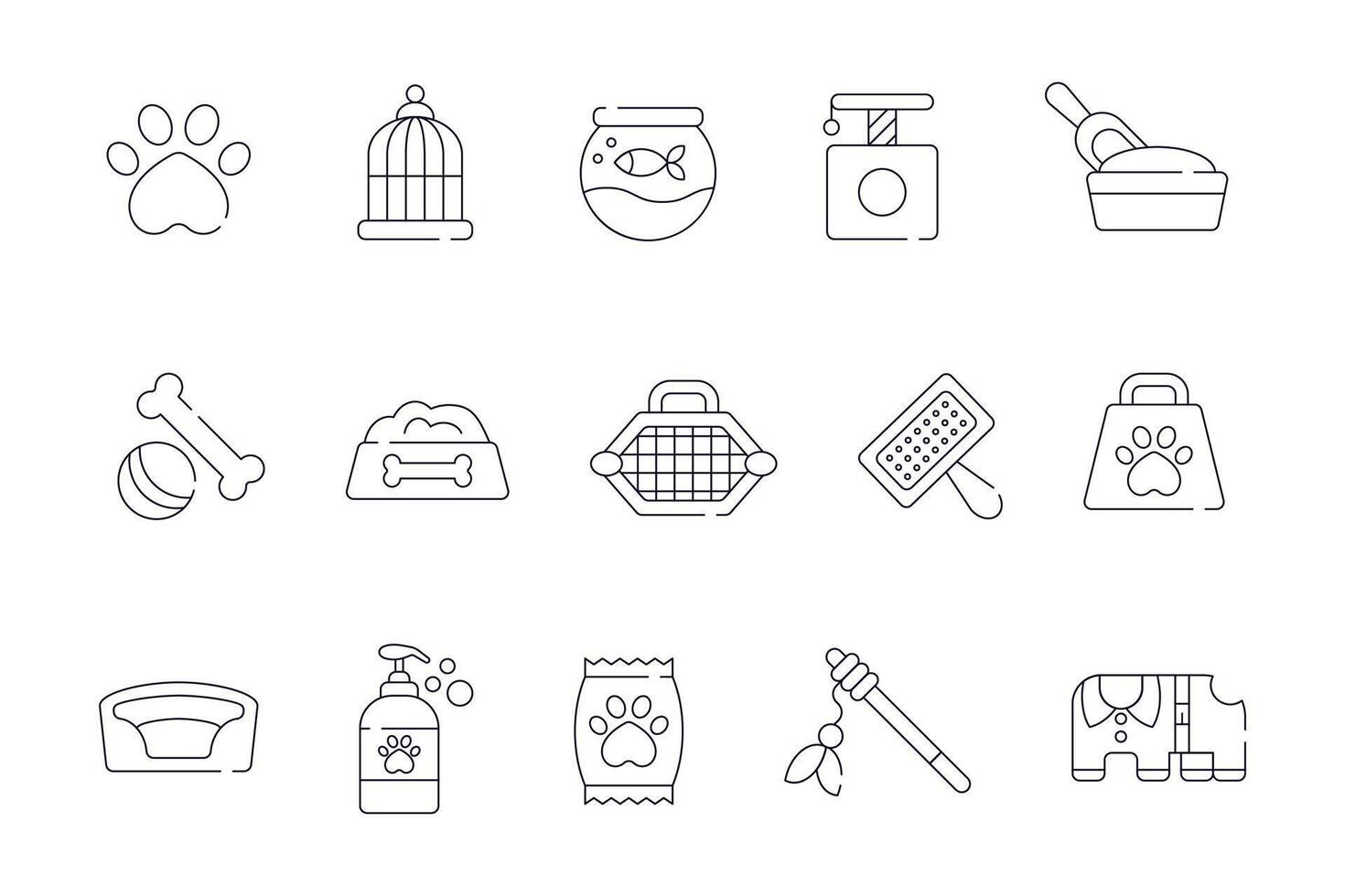 Pet shop icons collection isolated on white background vector
