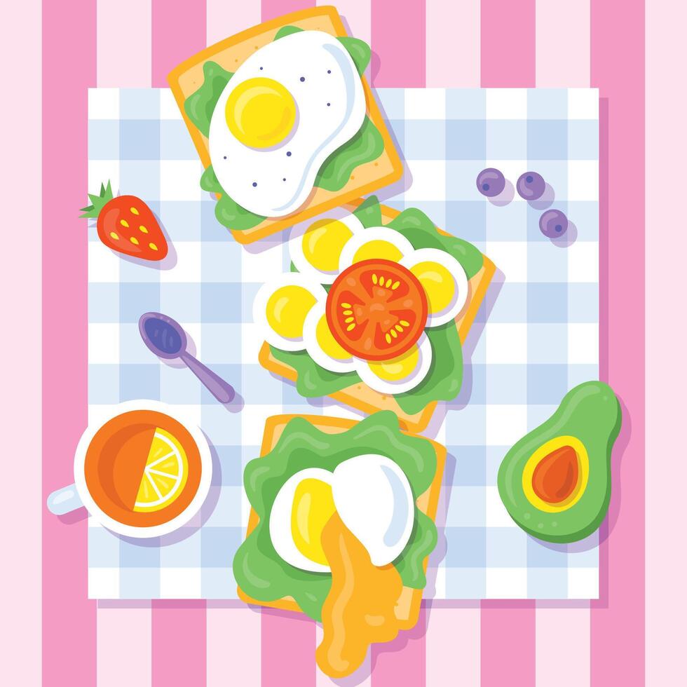 Hand drawn breakfast illustration vector