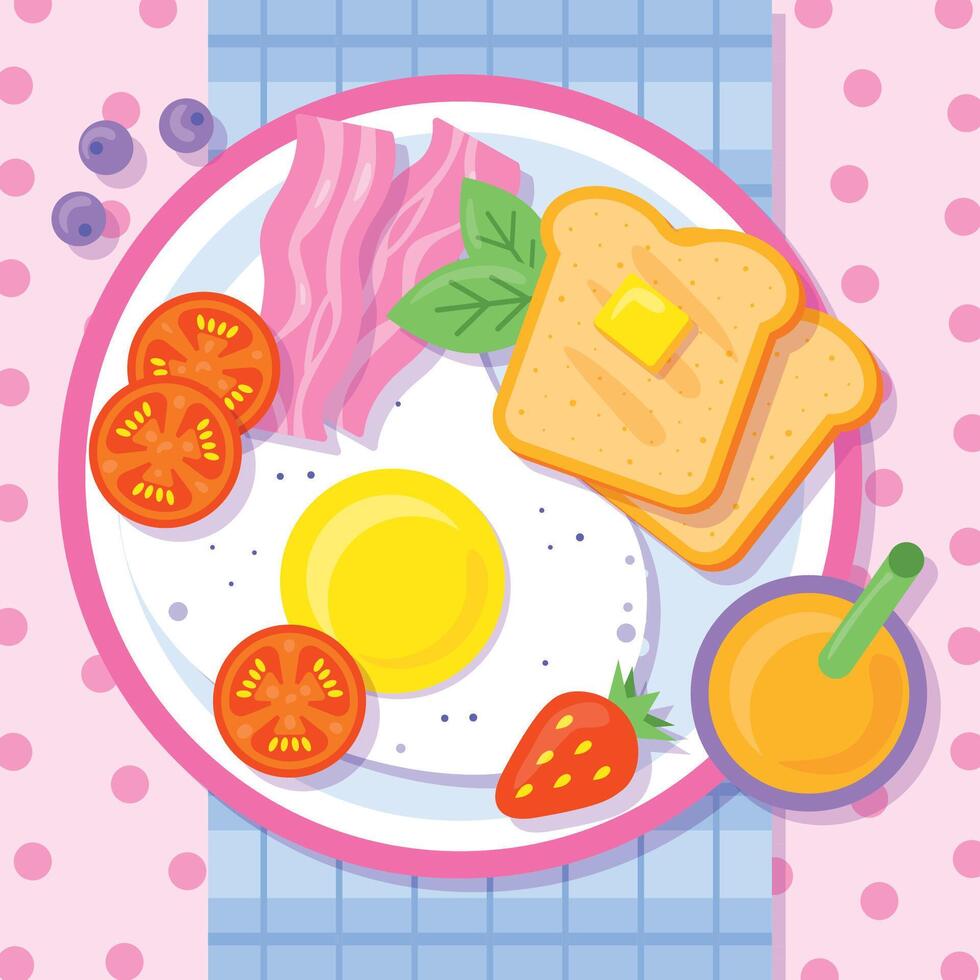 Hand drawn breakfast illustration vector