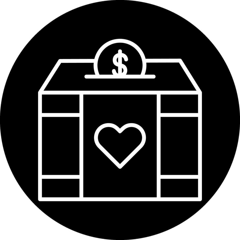 icono de vector de caja de caridad