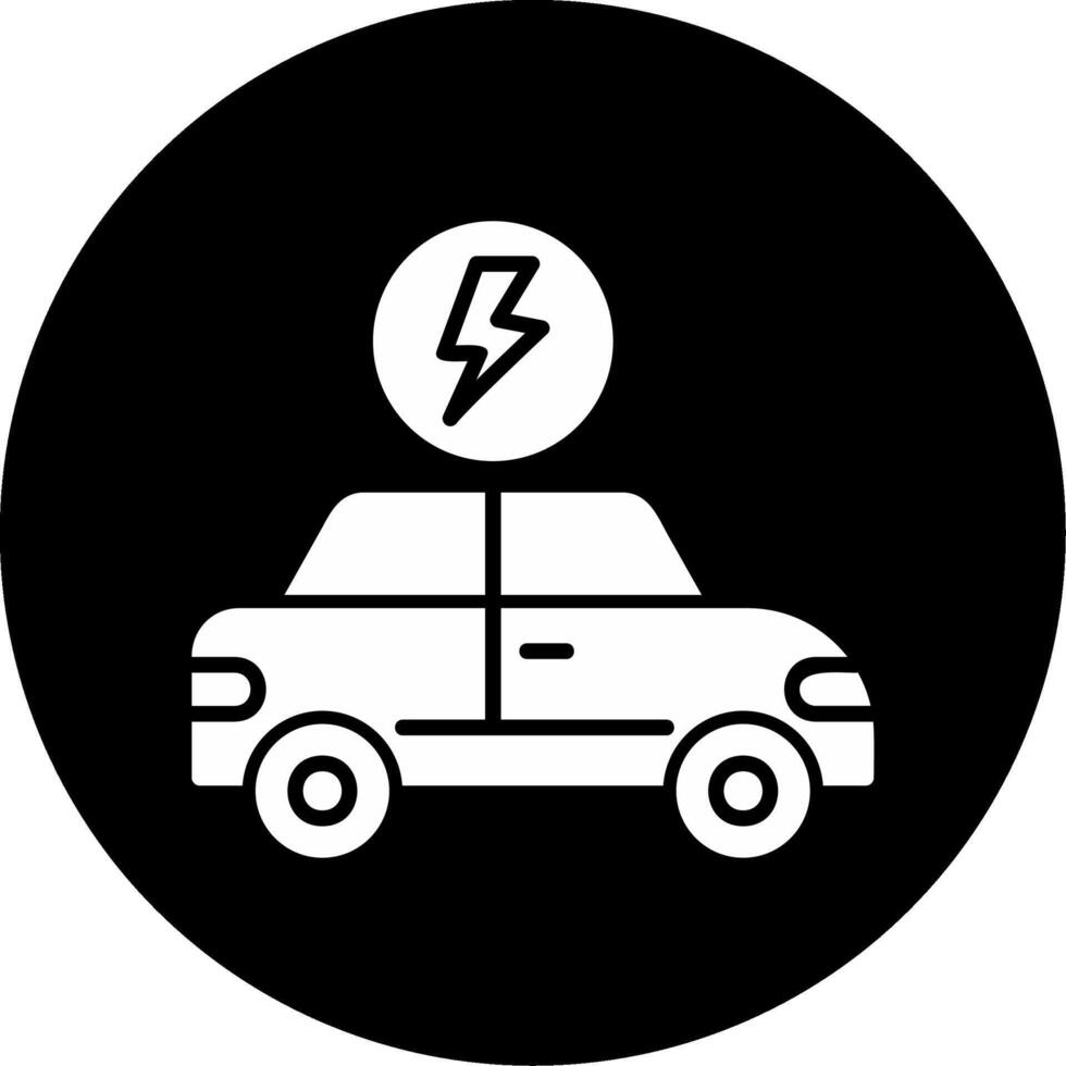 icono de vector de coche eléctrico