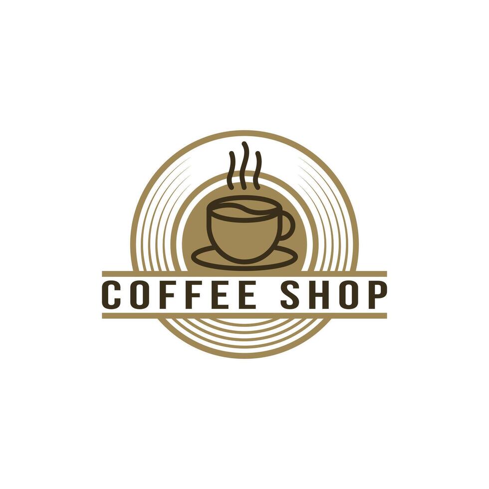 café tienda logo diseño Clásico retro etiqueta circulo vector