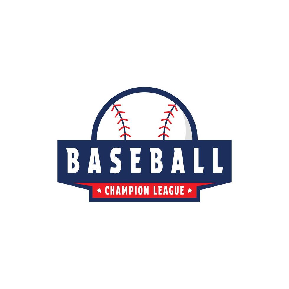 Baseball club logo design sport tournament with emblem badge label vector