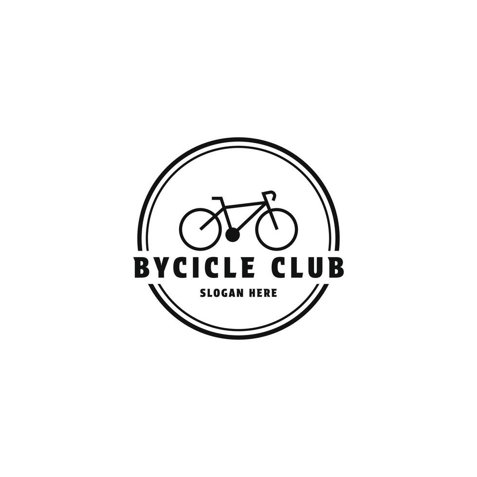 bycicle club logo design concept emblem circle vector