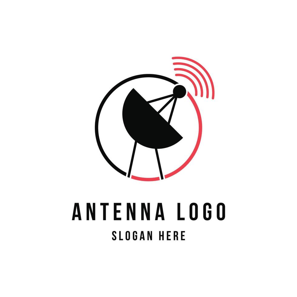 antenna logo design concept with circle vector