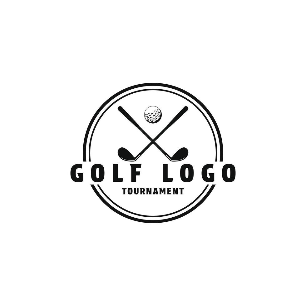 Golf club logo design concept with emblem circle vector