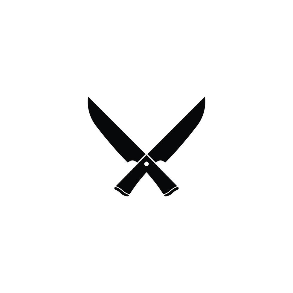 cuchillo silueta logo diseño concepto vector