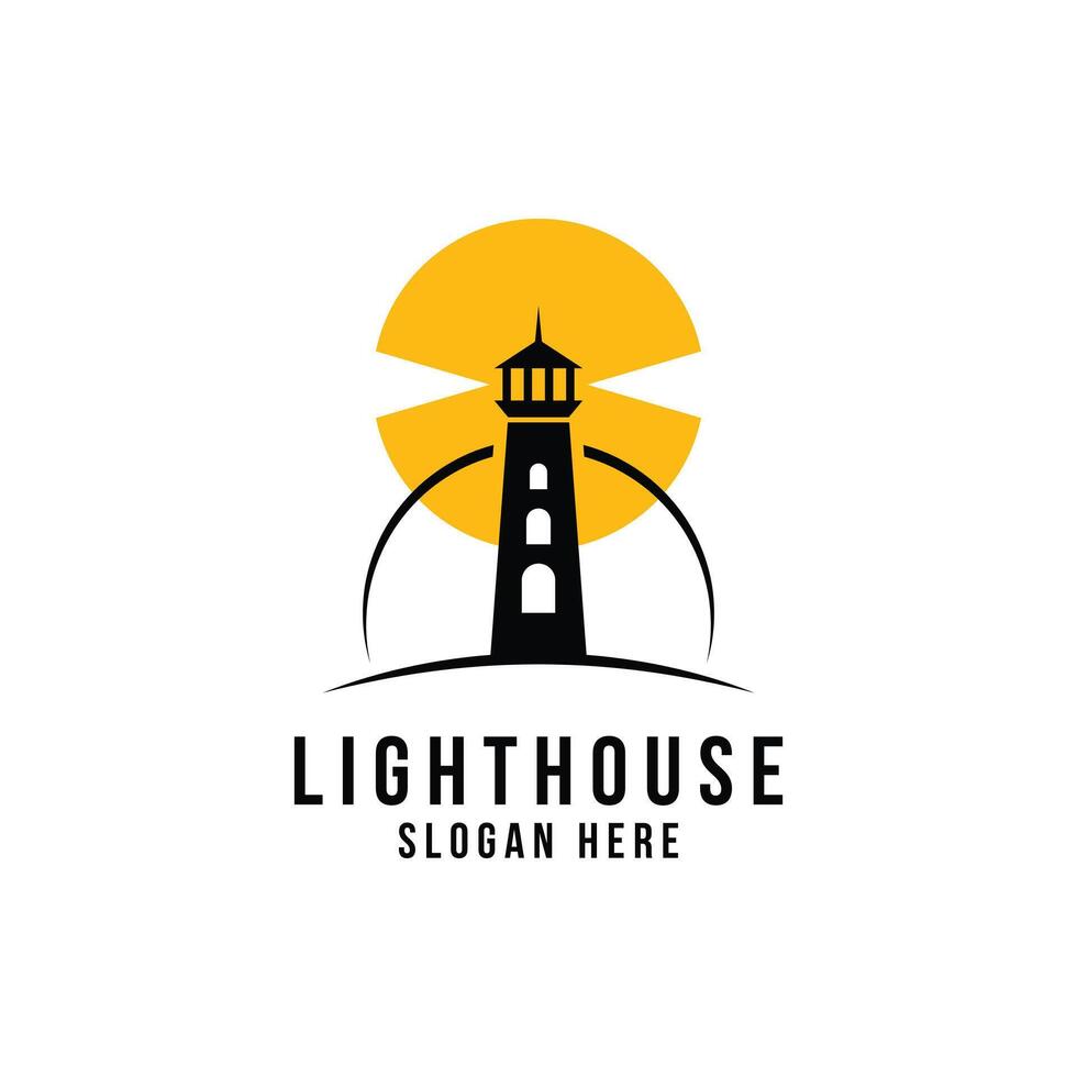 Lighthouse logo design concept idea vector