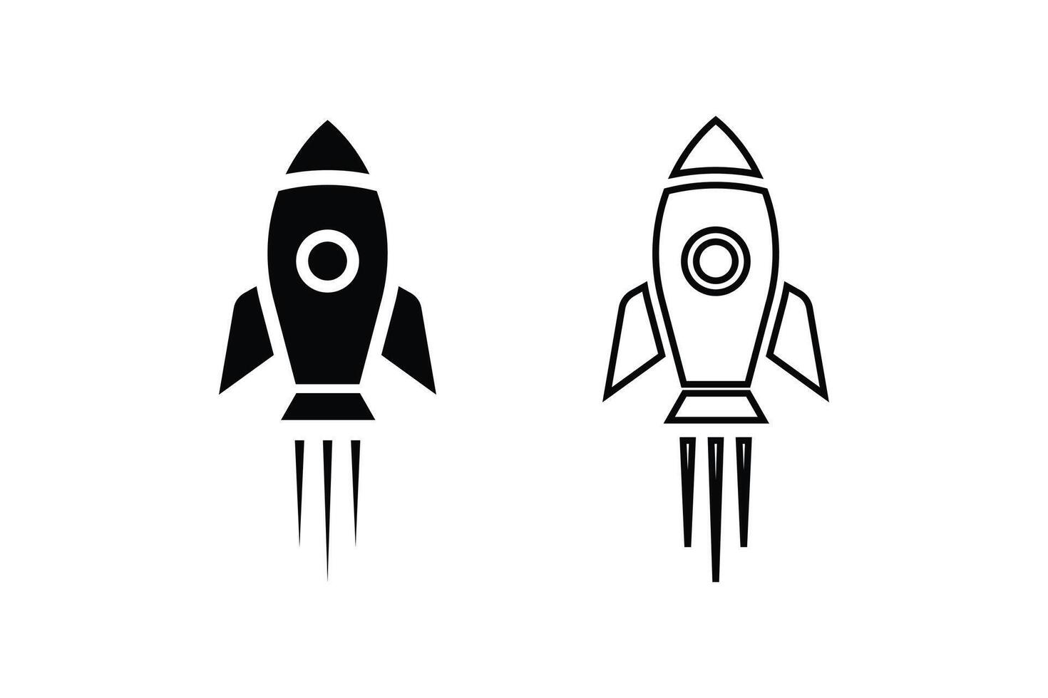 rocket icon space ship vector design concept