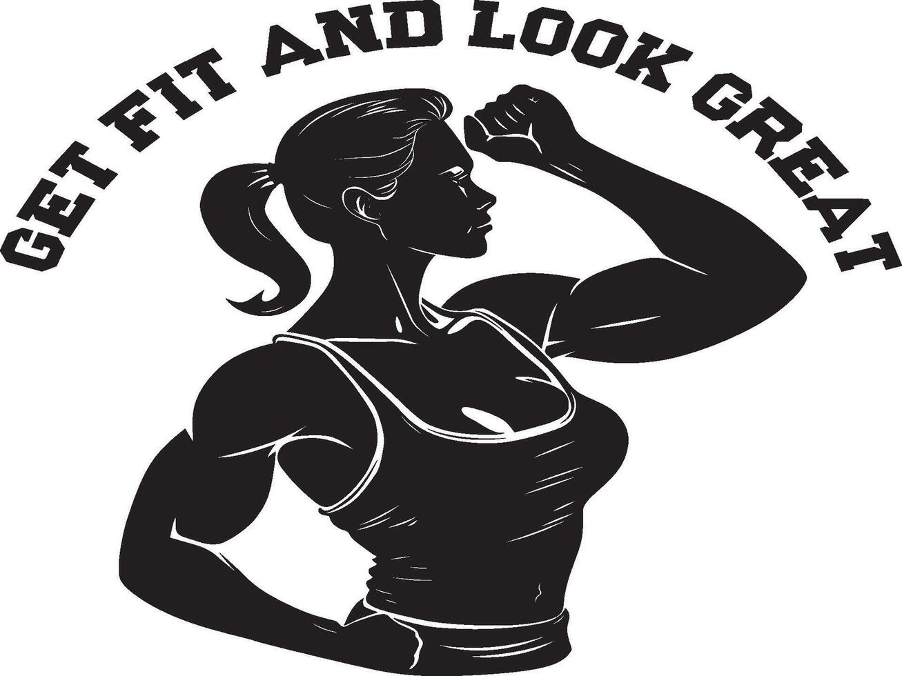 A WOMEN GET FIT AND LOOK GREAT vector