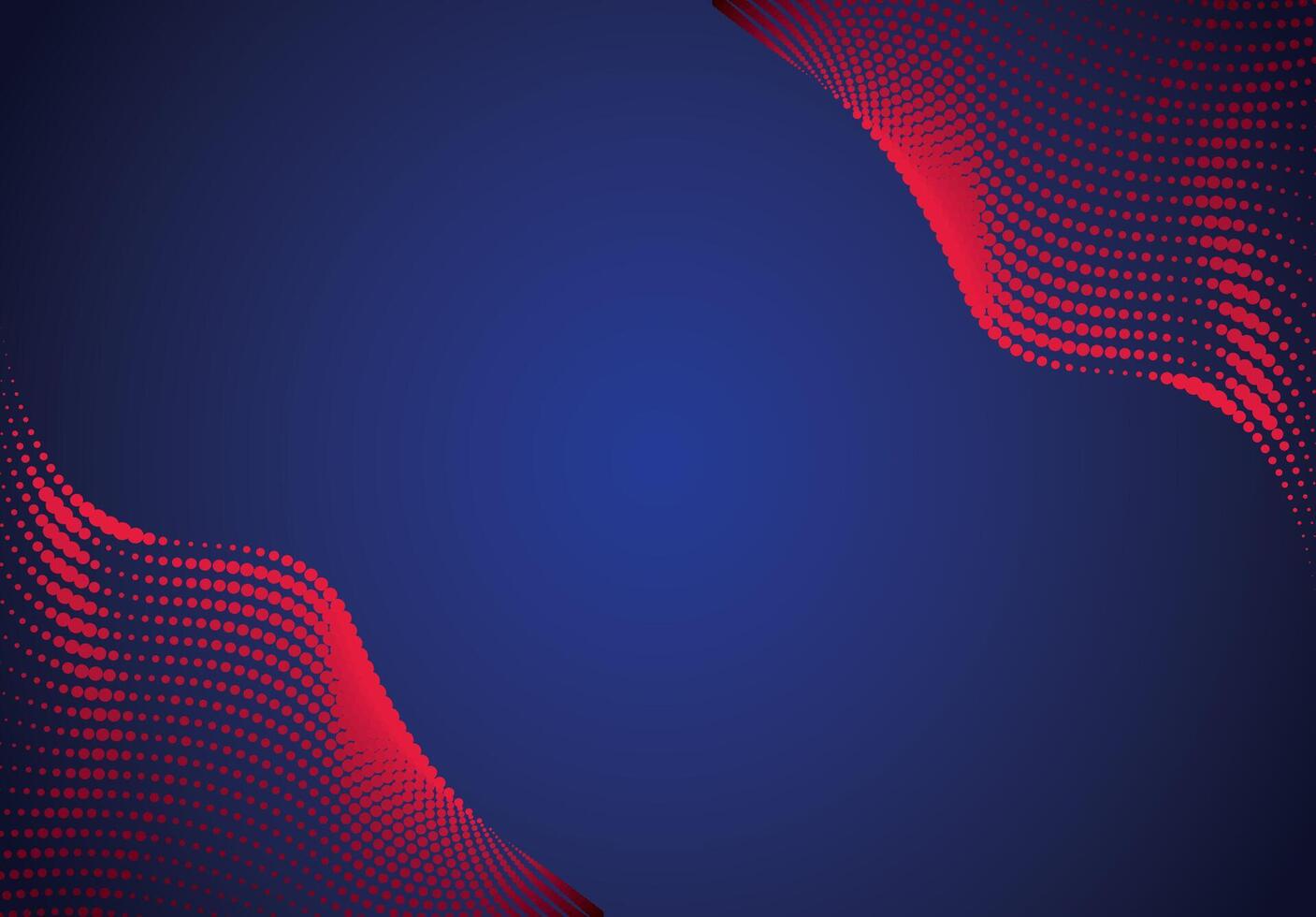 abstract red and blue wave background with halftone dot, red  background vector with  blue color digital web banner graphic design