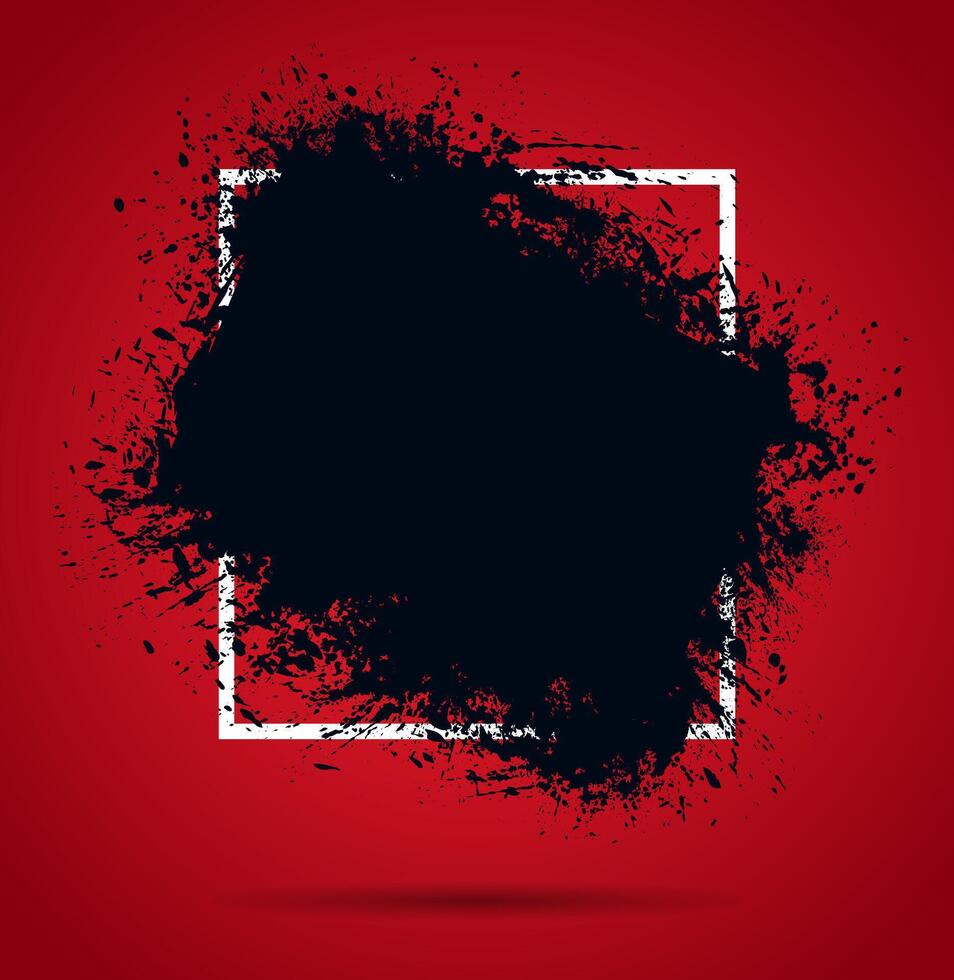 a black paint splatter brush stroke on a red background, sale template, grunge brush vector