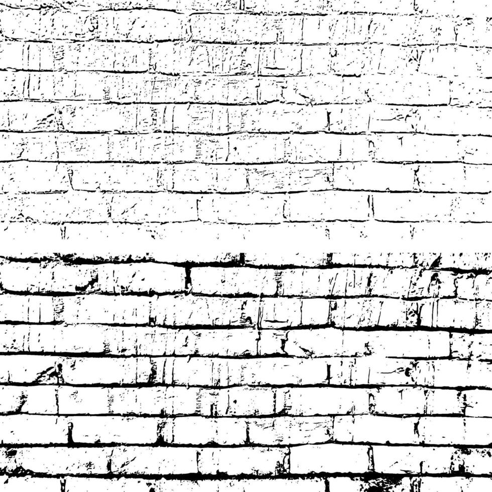 un negro y blanco ladrillo pared con un blanco pintar, un conjunto de cuatro diferente ladrillo paredes, cuatro diferente tipos de ladrillo pavimentación piedras, Clásico ladrillo pared vector, grunge conjunto de ladrillo muro, vector