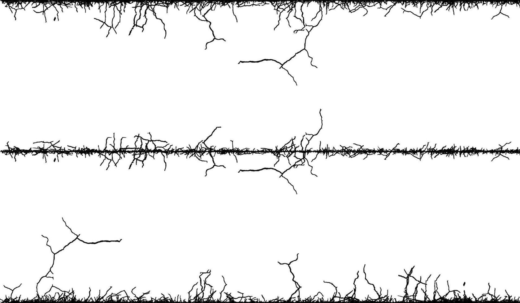 silueta de un cable cerca, mordaz cable frontera con ramas negro y blanco, mordaz cable sin costura antecedentes vector