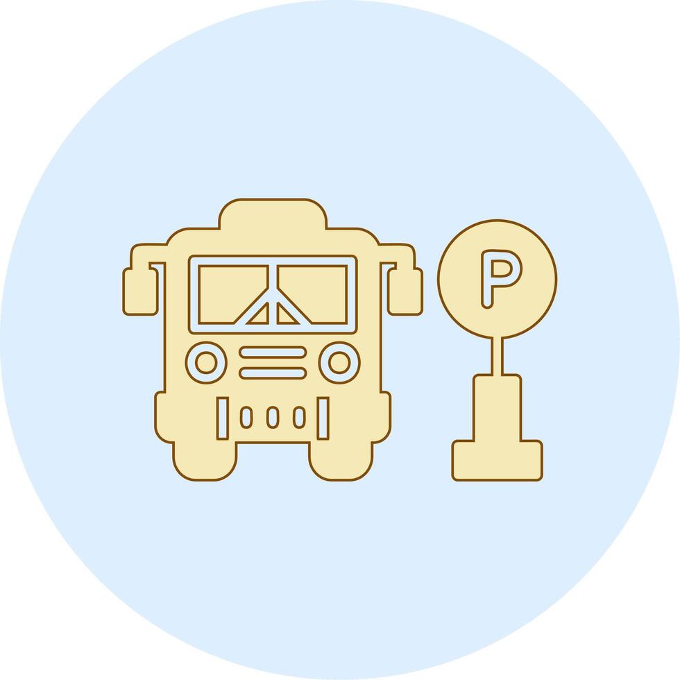Bus Parking Vector Icon