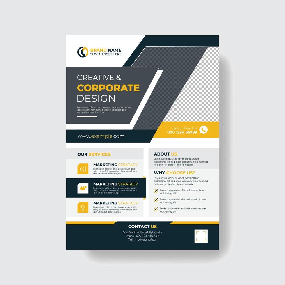 Clean Creative And Professional Corporate Business Flyer Template. vector