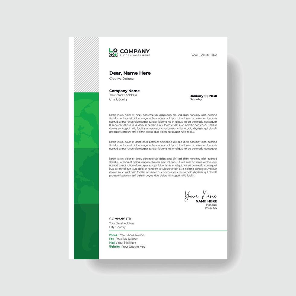 Professional And Creative Modern Corporate Business Letter Head Template. vector